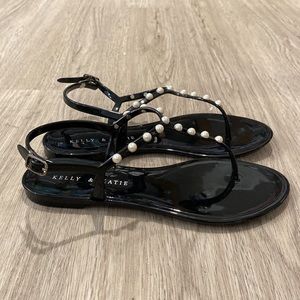 Kelly & Katie Black and Pearl Sandals Size 6